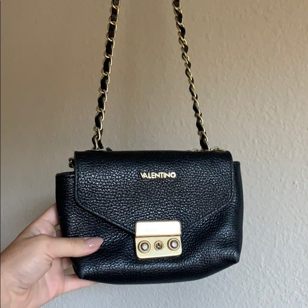 Valentino Black Leather Crossbody